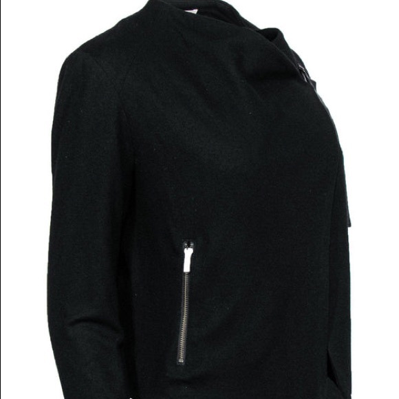 Helmet Lang Black Wool Draped Jacket W/ Buckle Design EUC - Picture 2 of 5